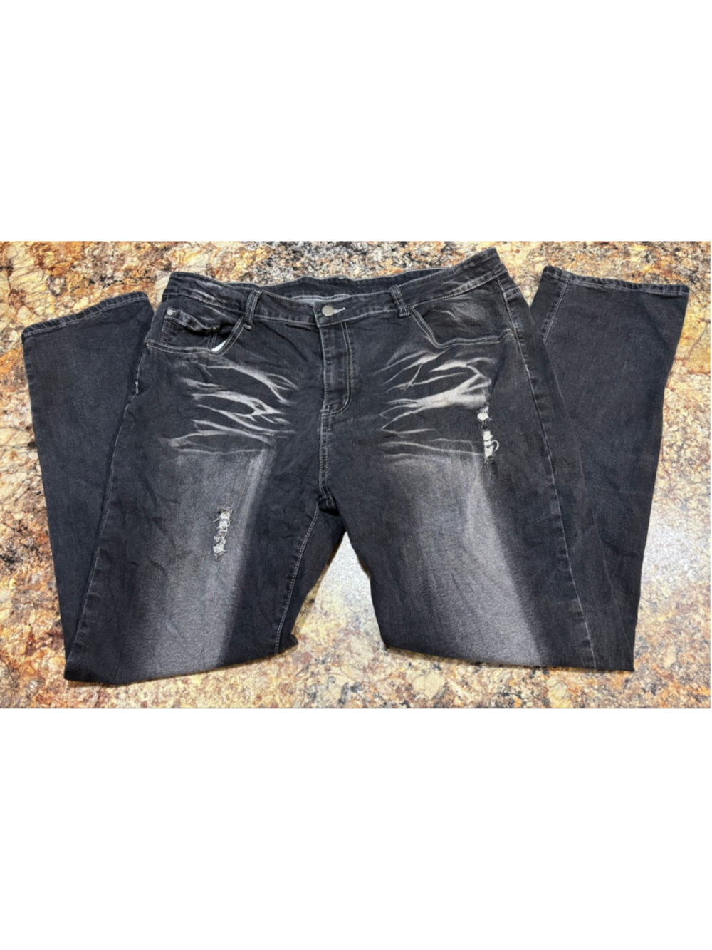 Distressed Black Wash Jeans
